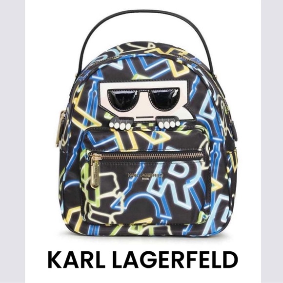 New authentic Karl Lagerfeld signature designer backpack purse - Picture 1 of 11